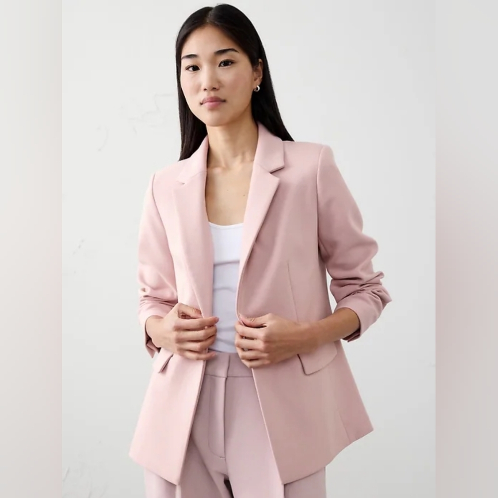 NWT Banana Republic Pink Tailored Blazer Size 12 Work Office Career Spring